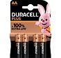 Duracell - pile Plus 100% - AA - 4 pièces