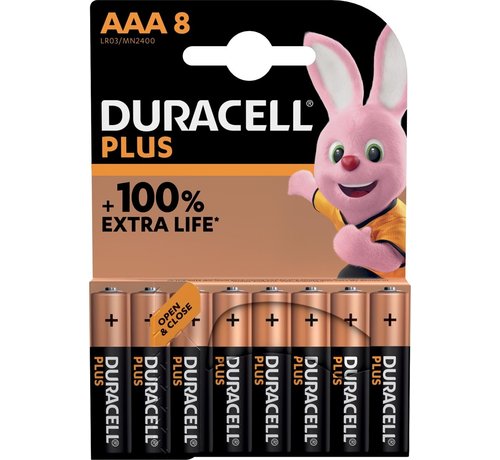 Duracell - batterij Plus 100% - AAA - 8 stuks