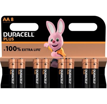 Duracell - pile Plus 100% - AA - 8 pièces