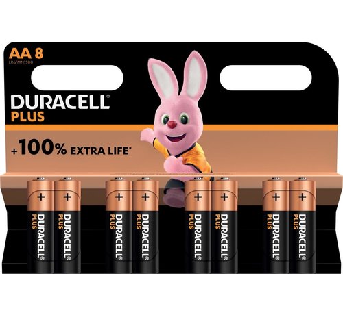 Duracell - pile Plus 100% - AA - 8 pièces