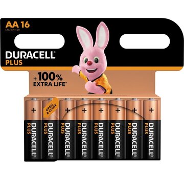 Duracell - pile Plus 100% - AA - 16 pièces