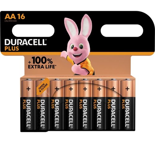 Duracell - pile Plus 100% - AA - 16 pièces