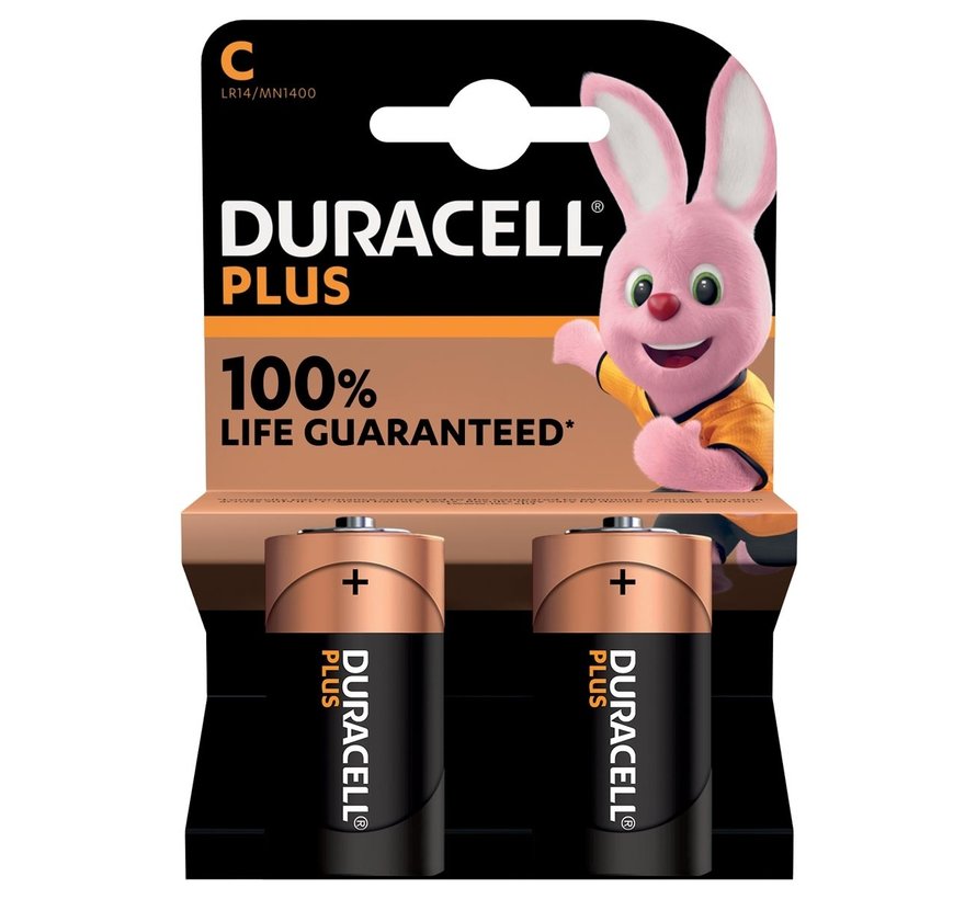 Duracell - pile Plus 100% - C - 2 pièces