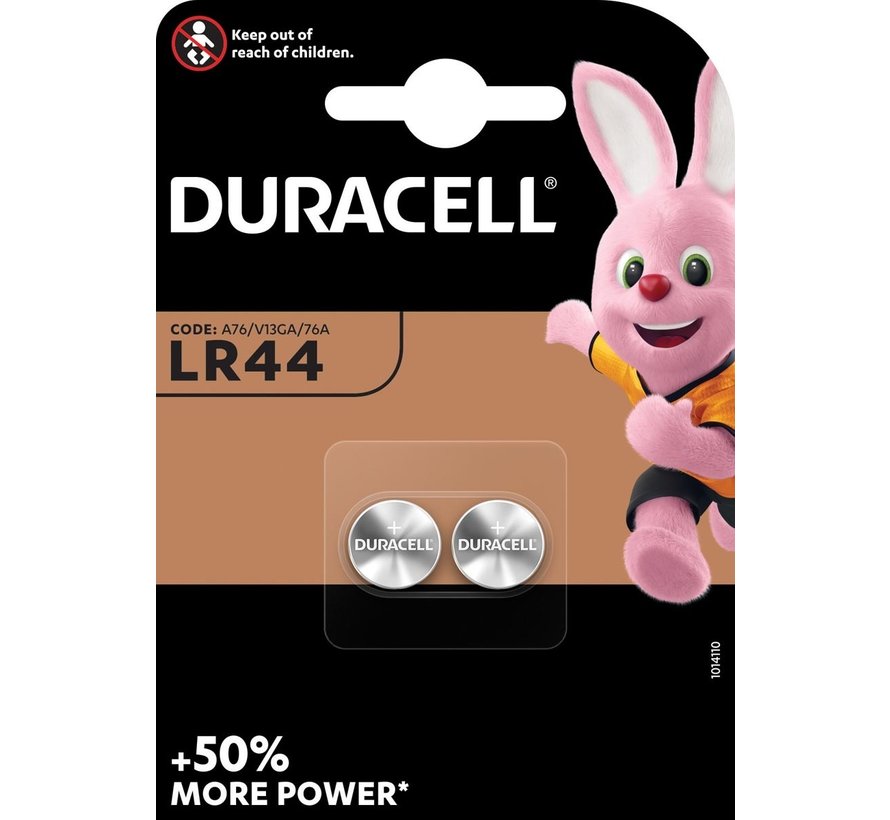 Duracell - pile bouton Electronique LR44 - 2 pièces