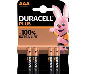 Duracell - pile Plus 100% - AAA - 4 pièces