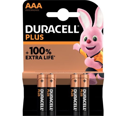 Duracell - pile Plus 100% - AAA - 4 pièces