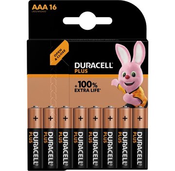 Duracell - pile Plus 100% - AAA - 16 pièces