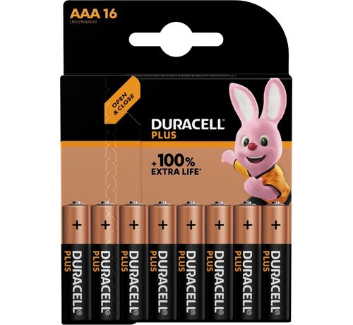 Duracell - pile Plus 100% - AAA - 16 pièces