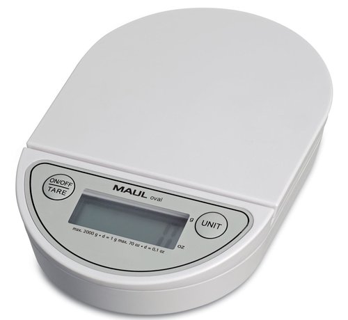 MAUL - balance postale - ovale 2 kg ( /1gr)- batterie incluse - blanc