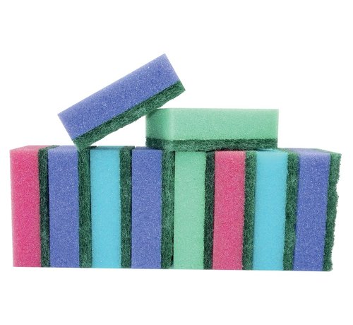 Aqualine - tampon à récurer - 8 x 5,5 x 2,8 cm - paquet de 10 pièces