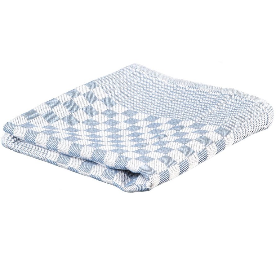 Cosy - handdoek - 80 x 80 cm - geruit - wit/blauw