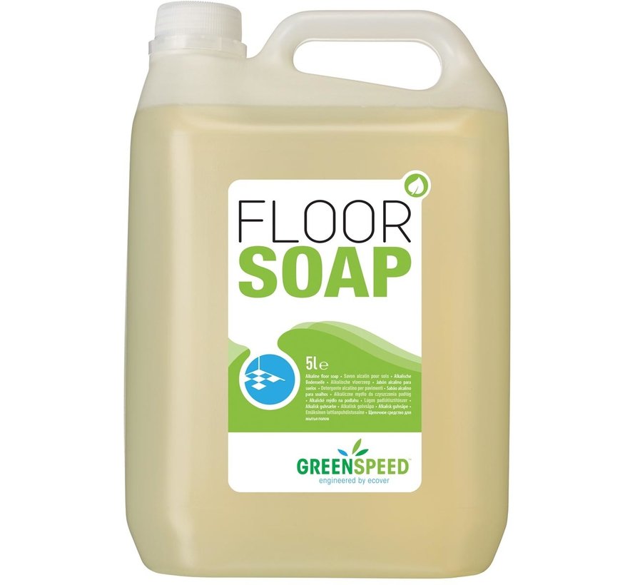Greenspeed - vloerzeep met lijnzaadolie - voor poreuze vloeren - citrusgeur - 5 liter