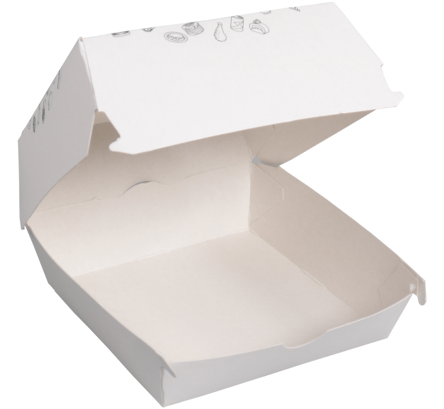 Plateau à hamburger en carton - Moyen - 115 x 115 x 70 mm - 300 pièces