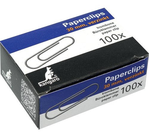 Kangaro - papierklemmen - 30 mm - rond - verzinkt - 100 stuks