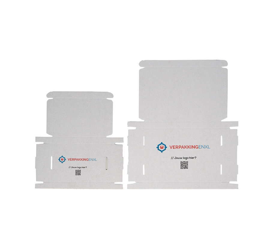 Boîte aux lettres en carton ondulé E-corrugated printed 220 x 155 x 30 mm A5 White - Lot de 100 boîtes aux lettres imprimées avec votre propre design