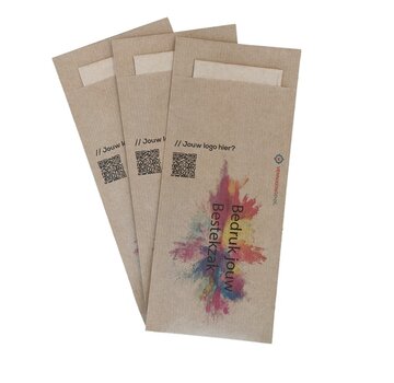 Specipack Bestekzakjes bedrukt met eigen ontwerp - Kleine oplage van 120 stuks met servet