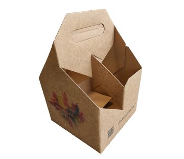 Specipack Plateau de transport en carton imprimé - pour 4 bouteilles - emballage de bière - 25 pièces avec votre propre design