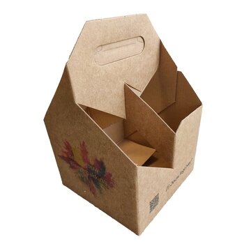 Specipack Plateau de transport en carton imprimé - pour 4 bouteilles - emballage de bière - 25 pièces avec votre propre design