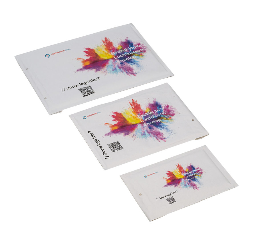 Enveloppes à coussin d'air F imprimées - Enveloppe à bulles 220 x 340 mm imprimée avec votre propre design - Boîte de 100 pcs.