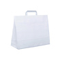 Papieren tas 32 x 17 x 39 cm - Draagtas papier wit platte handgreep - Doos met 200 stuks