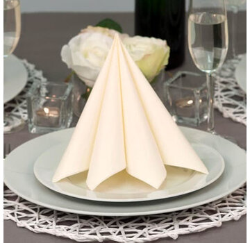 Specipack Serviette de table 3 plis - 40cm x 40cm - 1/8 pli - crème - 1000 pièces