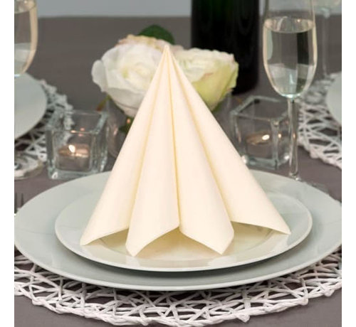 Specipack Serviette de table 3 plis - 40cm x 40cm - 1/8 pli - crème - 1000 pièces