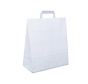 Papieren tas 32 x 12 x 40 cm - Draagtas papier wit platte handgreep - Doos met 200 stuks