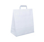 Papieren tas 25 x 15 x 32 cm - Draagtas papier wit platte handgreep - Doos met 200 stuks