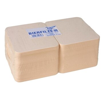 Specipack Bierviltjes blanco vierkant - Pak met 100 stuks - 9,3 x 9,3 cm