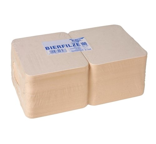 Specipack Tapis à bière carré vierge - Paquet de 100 - 9,3 x 9,3 cm