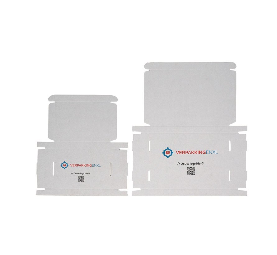 Boîte aux lettres en carton ondulé E-corrugated imprimé 310 x 215 x 30 mm A4 Blanc - Lot de 100 boîtes aux lettres imprimées avec votre propre design