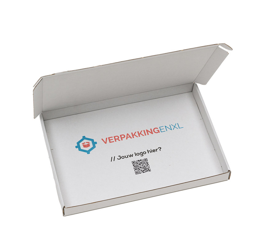 Boîte aux lettres en carton ondulé E-corrugated imprimé 310 x 215 x 30 mm A4 Blanc - Lot de 100 boîtes aux lettres imprimées avec votre propre design
