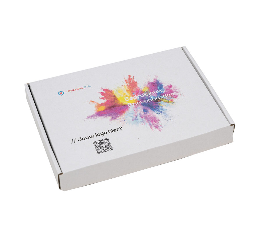Boîte aux lettres en carton ondulé E-corrugated imprimé 310 x 215 x 30 mm A4 Blanc - Lot de 100 boîtes aux lettres imprimées avec votre propre design
