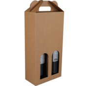 Specipack Plateau de support en carton - pour 2 bouteilles - avec ouverture à fenêtre - boîte de 100 pièces