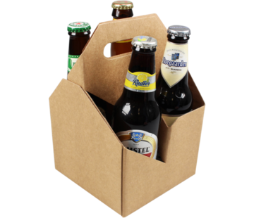 Specipack Draagtray karton - voor 4 flessen - bier - 15 stuks in verpakking