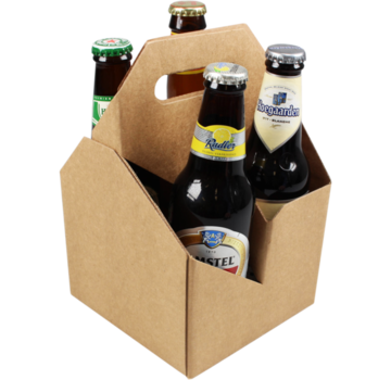 Specipack Porte-bouteilles en carton - pour 4 bouteilles - bière - paquet de 15 pièces