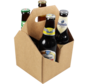 Draagtray karton - voor 4 flessen - bier - 25 stuks in verpakking