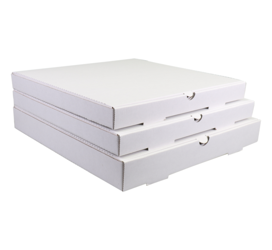 Pizzadoos golfkarton - 33 x 33 x 4 cm - wit - 100 stuks