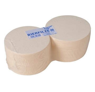 Specipack Bierviltjes blanco rond - Pak met 100 stuks - 10,7 cm doorsnede