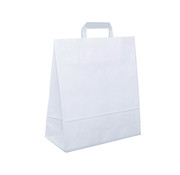 Specipack Papieren tasjes wit - 25 x 11 x 32 cm - Platte handgreep - 250 stuks
