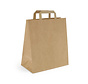 Sac en papier 32 x 17 x 39 cm - Sac de transport en papier brun à poignée plate - Boîte de 200 pièces