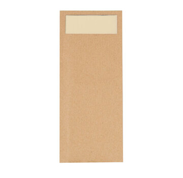 Specipack Sac à couverts kraft avec serviette marron - Boîte de 600 sacs à couverts