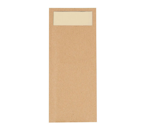 Specipack Sac à couverts kraft avec serviette marron - Boîte de 600 sacs à couverts