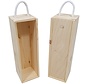 Coffret à vin en bois pour 1 bouteille - avec couvercle coulissant - 35 cm x 10,8 cm x 11 cm - avec cordon de transport