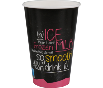 Specipack Gobelet Milkshake en carton - ICE is (N)ICE - 400ml/16oz - 1000 pièces