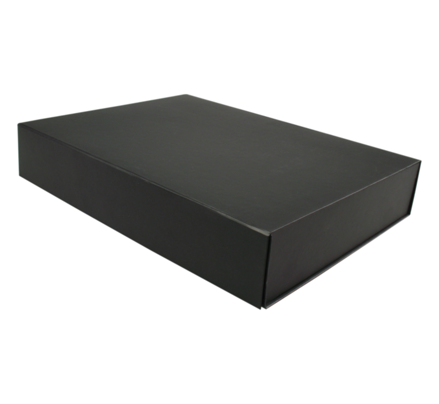 Boîte cadeau noire - avec fermeture magnétique -390x290x70mm - 25 pièces