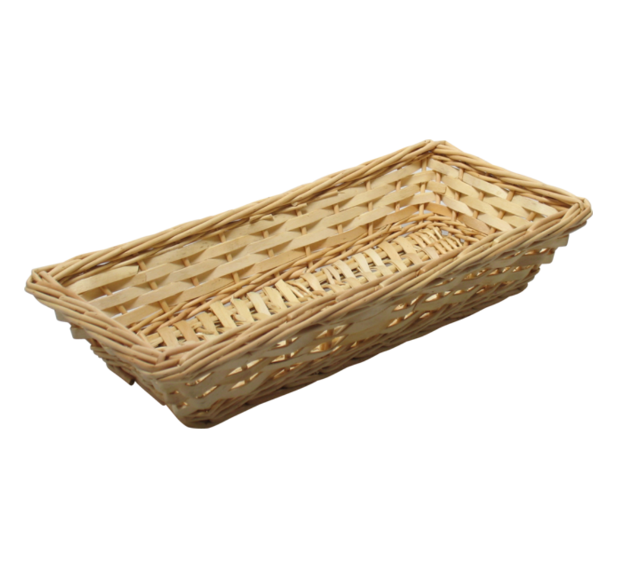 Rieten mand - wilg - naturel - rechthoekig - 37x17x7cm