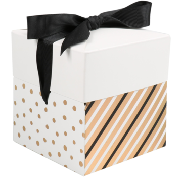 Specipack Confetti doos - Pop-Up Box - 15x15x15cm - zwart/goud - 25 stuks