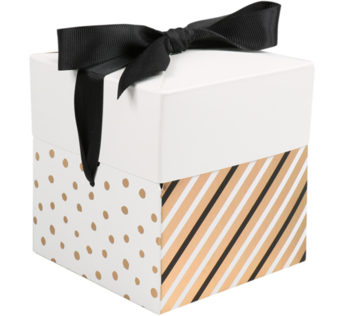 Specipack Boîte à confettis - Boîte pop-up - 15x15x15cm - noir/doré - 25 pièces