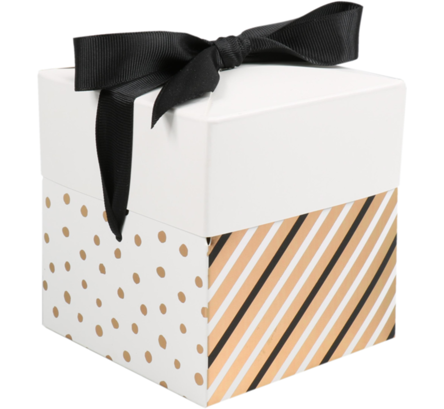 Confetti doos - Pop-Up Box - 15x15x15cm - zwart/goud - 25 stuks